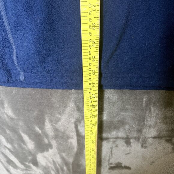 Vintage L.L. Bean Fleece Pullover Sweater Blue Size Medium Blue Turtle Neck Zip - Picture 3 of 6